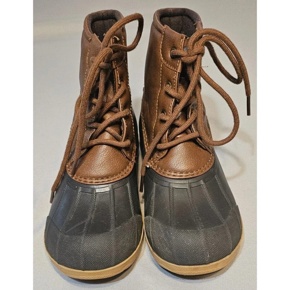 Sperry Youth Port Duck Boots Size 3M Brown Black Non Marking SCK261491 521